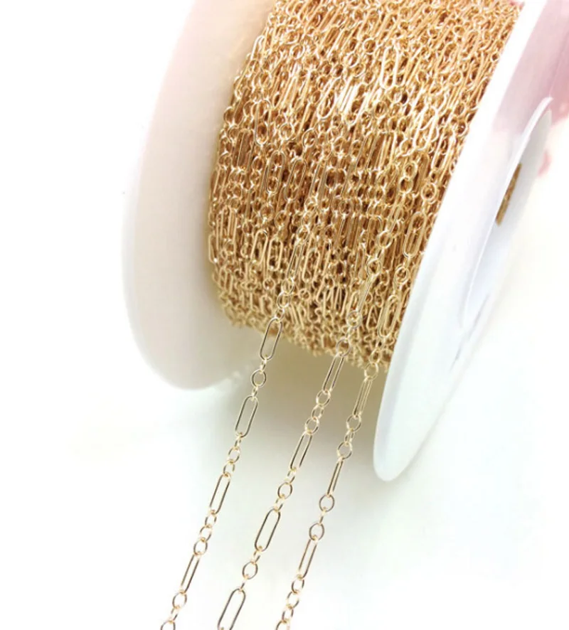 

IB3717 Gold filled oblong copper chain not fade 1.68mm 2meters DIY jewelry accessories wholesale