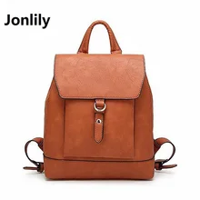 Jonlily Простой Стиль Рюкзак Женщины ИСКУССТВЕННАЯ кожа сумки На Ремне Для Девочек-Подростков Рюкзак Винтаж Дизайнер Школа Backpack-SLI161
