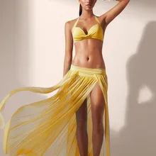 Новая женская модная пикантная Повседневная Новая модель юбки, однотонная сетчатая юбка длиной до пола из эластичной пряжи S3636