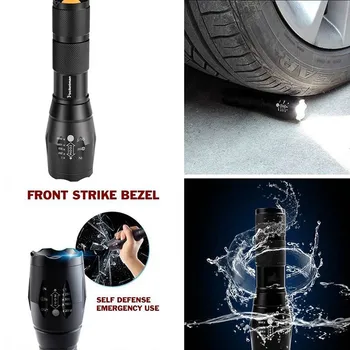 

New Hot T6 Glareing Flashlight Black Portable Outdoor Water Resistant Torch Light