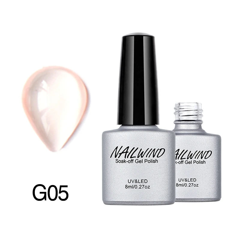 NAILWIND 8 мл Опаловый Желейный гель G01-G12 замачиваемый лак для ногтей Маникюр УФ-гель для дизайна ногтей Полупостоянный лак для ногтей - Цвет: G05