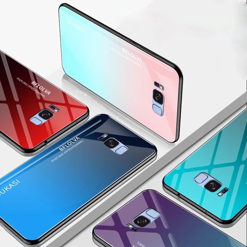 

Gradient Soft Silicone Case For Samsung Galaxy J3 J5 J7 2017 A6 A8 Plus A7 A9 2018 S7 Edge S8 S9 Plus Note 9 Tempered Glass Case