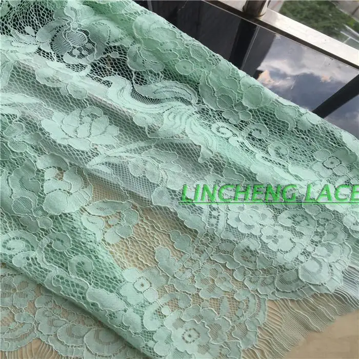 

Bazin Riche Getzner Free Shipping 2019 New Export Thin Vertical Texture Car Bone Eyelash Runway Looks Mint Green Pink Dress