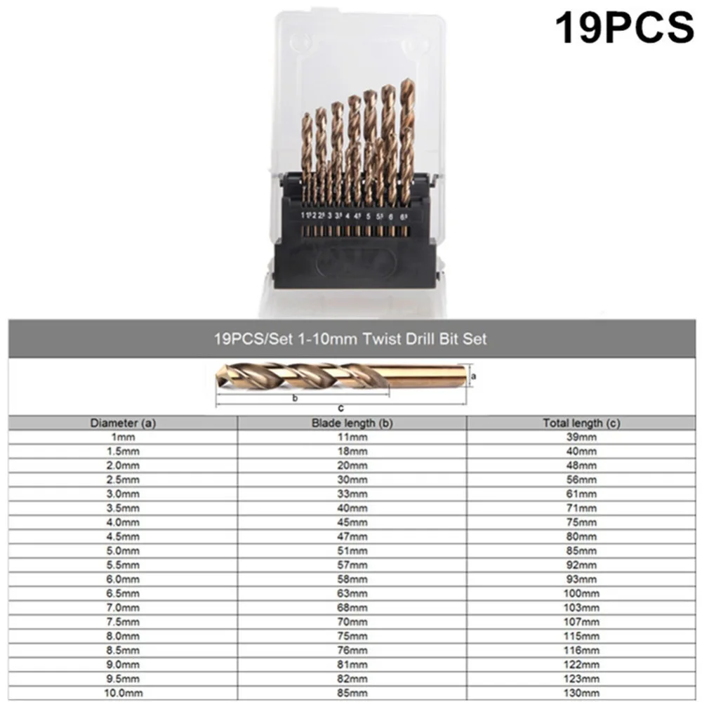 RUITOOL 1-10 мм/1-13 мм сверло набор 19 шт./25 шт. M35 кобальтовые сверла для металла, дерева дрель Нержавеющая сталь Мощность инструменты