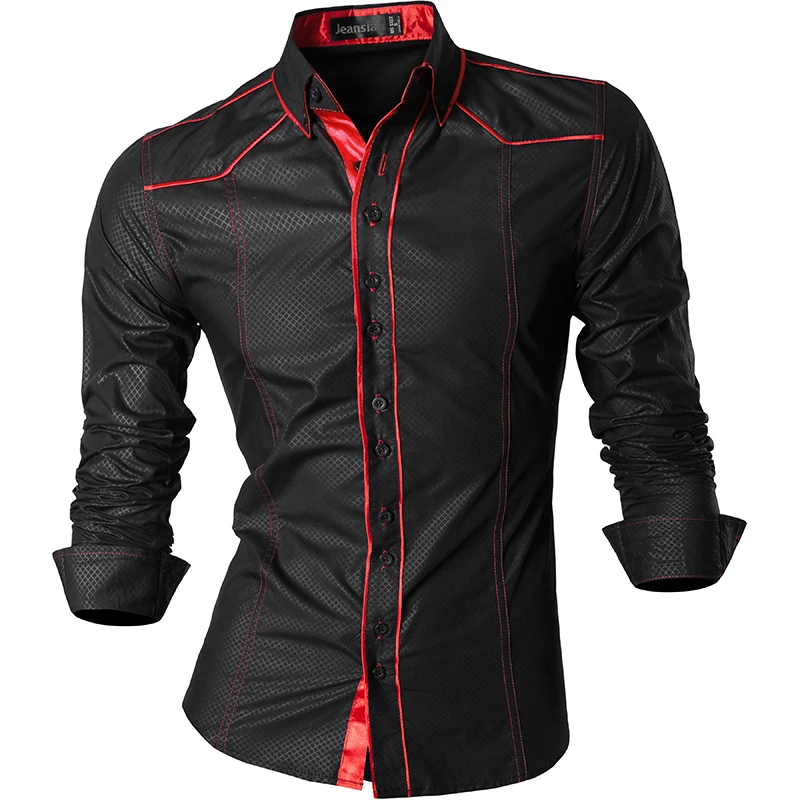 Meilleur 2019 Printemps Automne Caractéristiques Chemises jean décontracté pour homme Chemise nouveauté Manches Longues décontracté Slim Fit Hommes Chemises Z034
