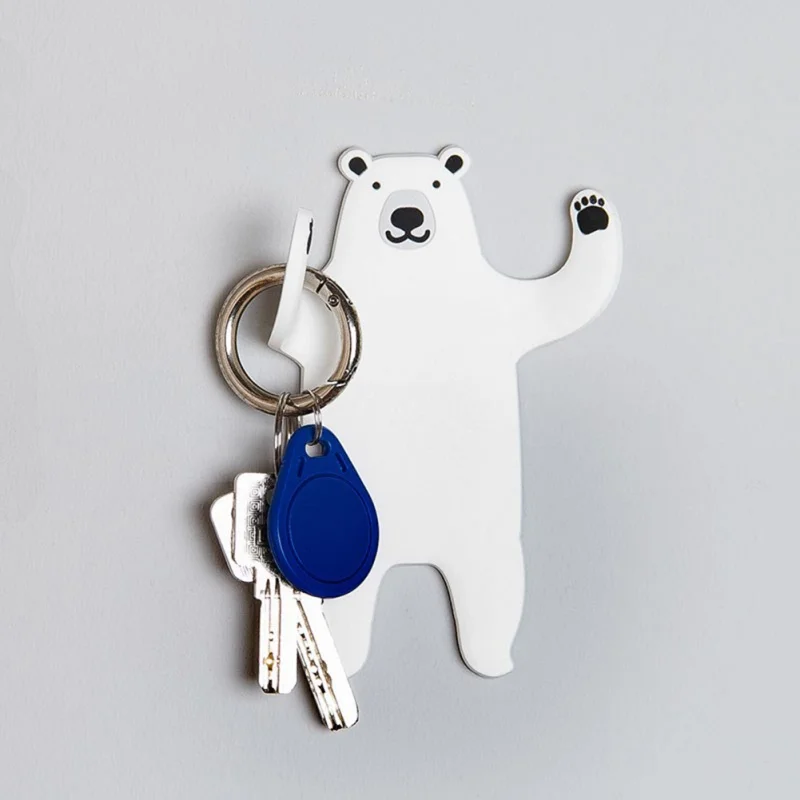 

Creative Cute Animal Shape Wall Mount Keys Hook Fridge Hanging Hook Door Decor Foldable Hanging Clasp Hook