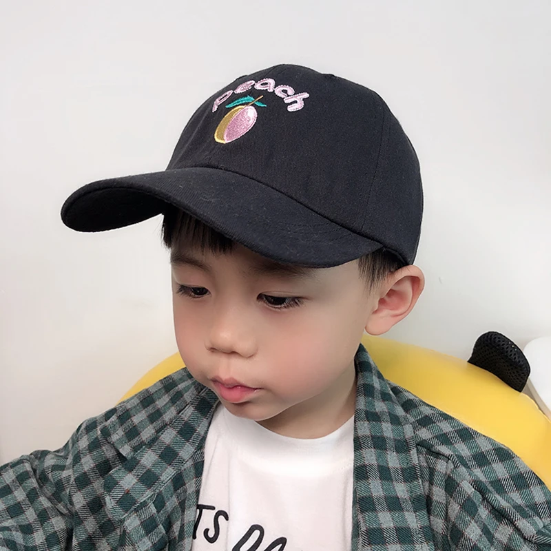 

Summer Kids Cap Boys Girls Cartoon Fruit Embroidery Cotton Baseball Caps Adjustable Kids Hip Hop Snapback Hat