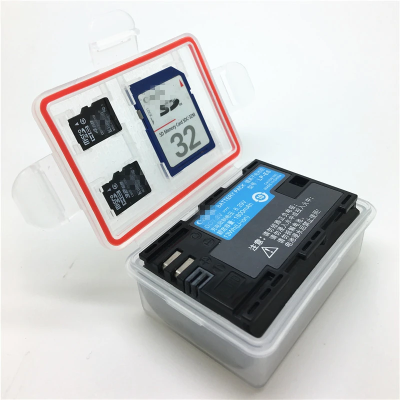 

2pcs/set E6 EL14 E17 W126 Large Size Lithium Battery Box TF SD Storage Box for canon nikon sony slr Battery Box