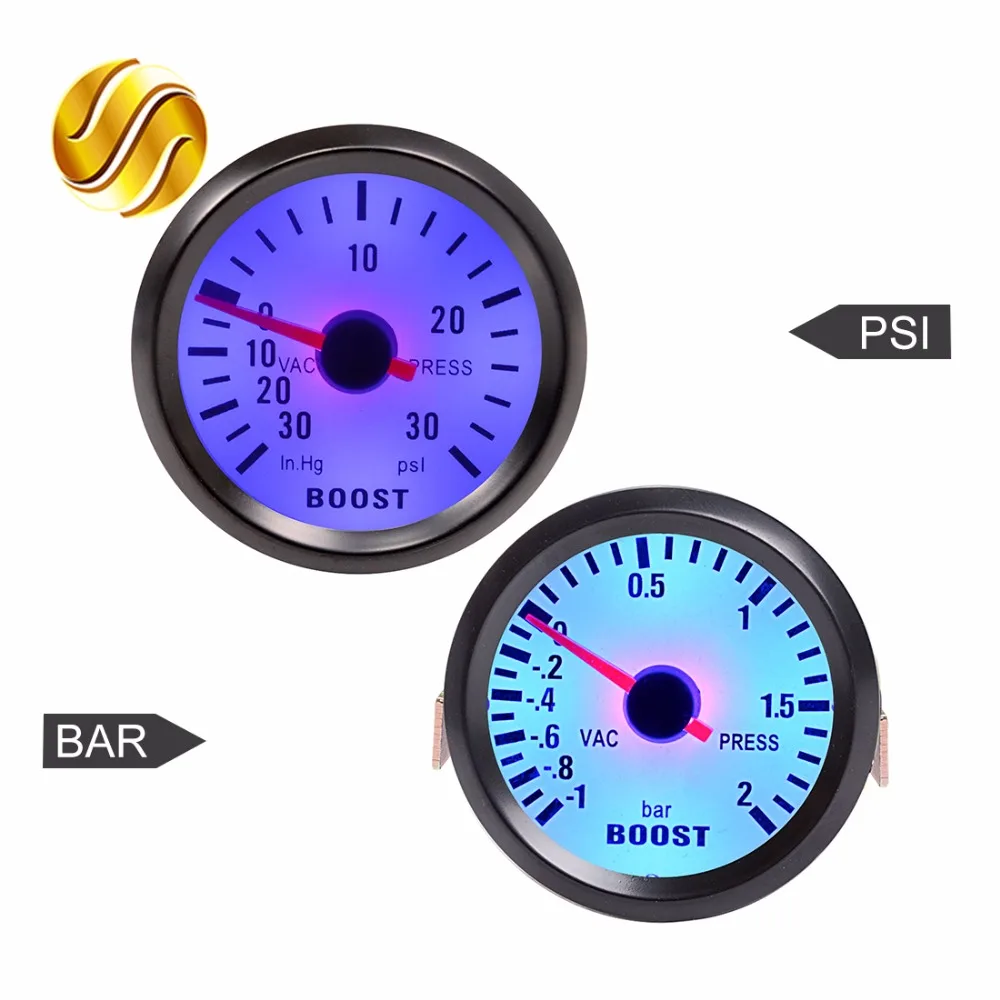 Dragon Gauge Car Gauge 2" 52mm Bar Turbo Boost Gauge 12 Bar / 3030