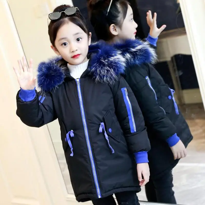 

Toddler Girls Down Coat Winter 2018 Fashion Kids Down Jacket For Girls Fur Hooded Jackets Parka Warm Outwear Christmas Clothes