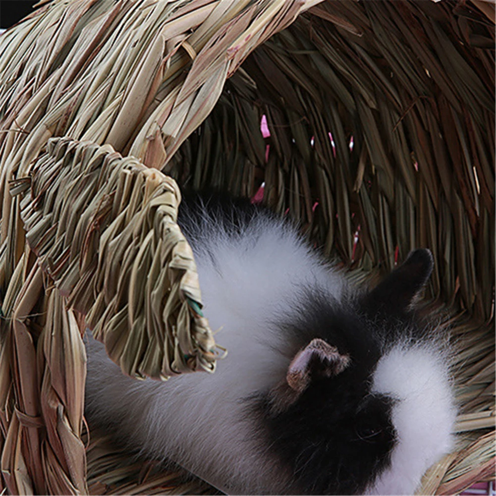 Хит! тканая соломенная клетка-гнездо для домашних животных, кролика, хомяка, морской свинки