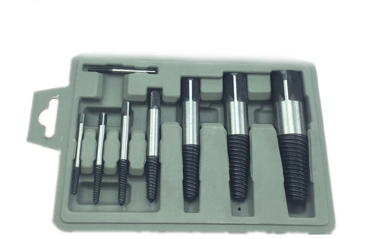 

8pcs/set Screw Extractor Remove broken screw Removing damaged screws,Out Remover Set Bolt Stud Tool Kit, Free shipping