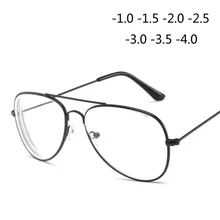 Retro Metal Cat Eye Finished Myopia Eyeglasses Spectacles Glasses For Women And Men-1.0-1.5-2.0-2.5-3.0-3.5-4.0