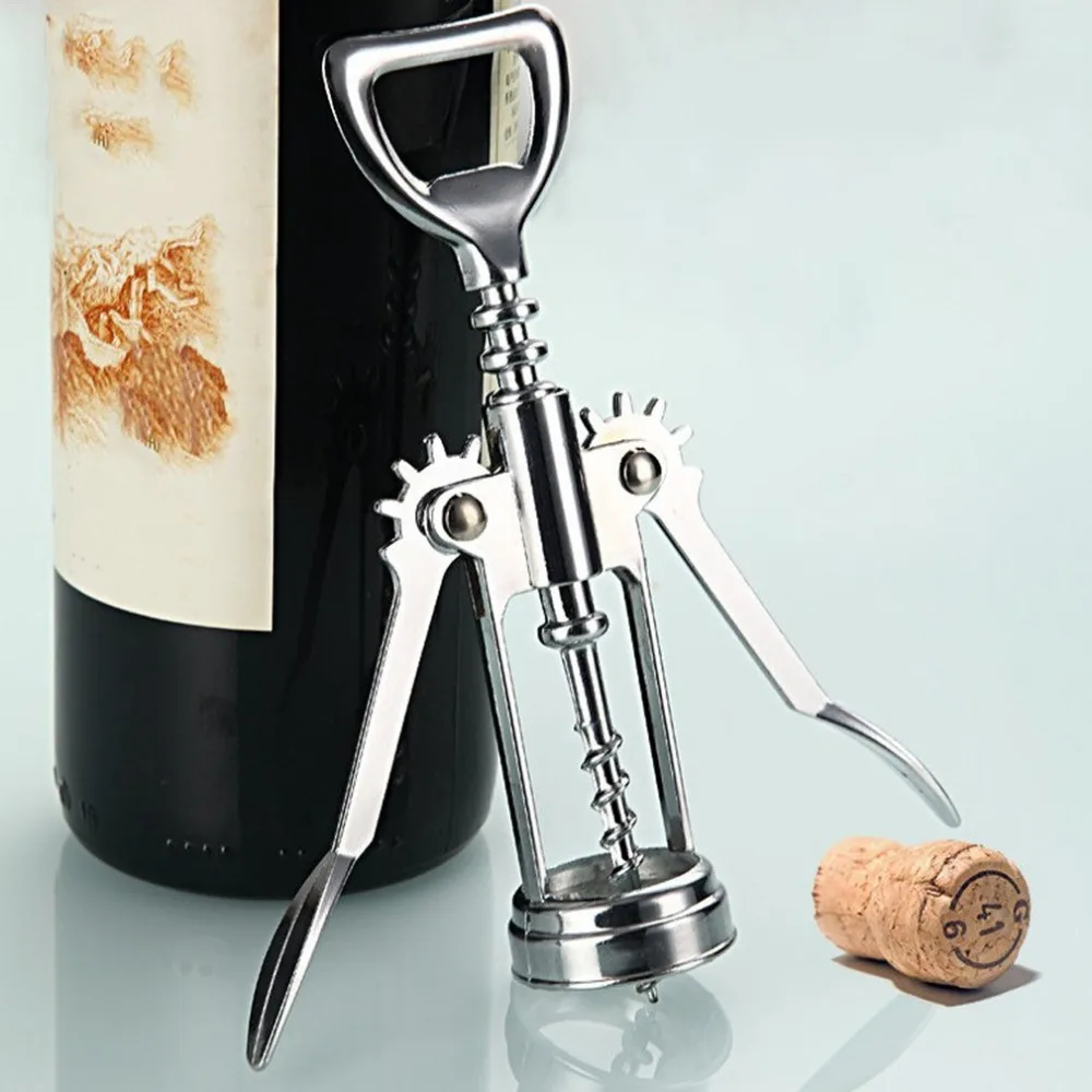 

1pcs Stainless Steel Bottle Opener Wine Openers Metal Red Wine Handle Corkscrew Cork Out Tool