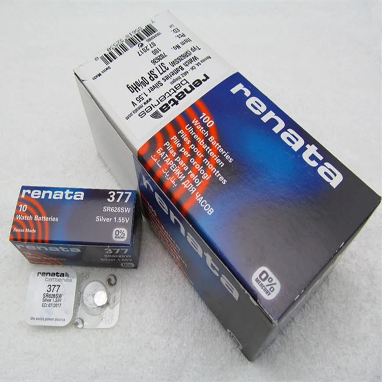 10 шт. новые фирменные часы Renata долговечные 377 SR626SW SR626 V377 AG4 с кнопками на