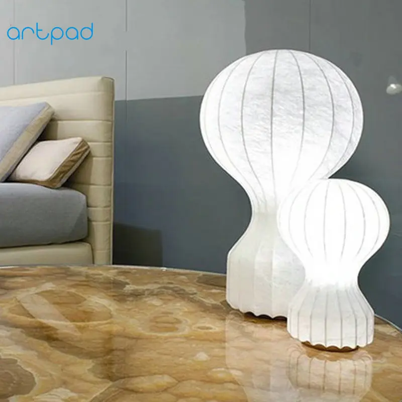 

Artpad Modern Art Decoration Table Lamps Fabric Lampshade White Bedroom Bedside Lamp for Study Living Room Indoor Lighting E27