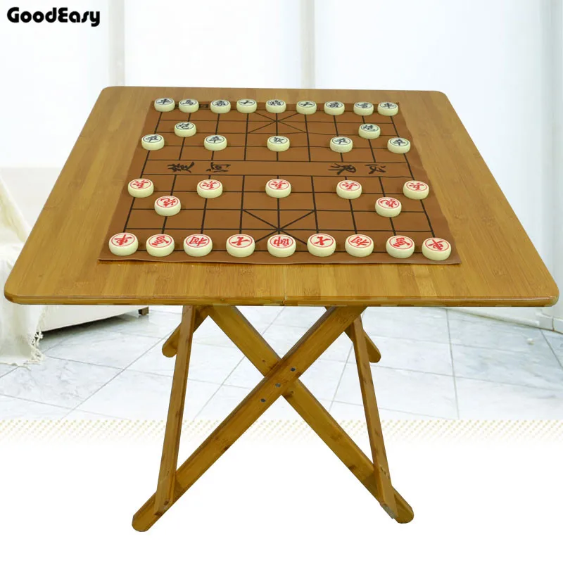  59.3cm Bamboo Mini Foldable Poker Mahjong Table Chess Table Board Game Mahjong Games Home Games Hou