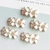 10pcs/lot Alloy Gold Curved Bow Rhinestone Pearl Hair Embellishments Accessories Hairbow Center Decoration Adornment DIY Craft ► Photo 3/6