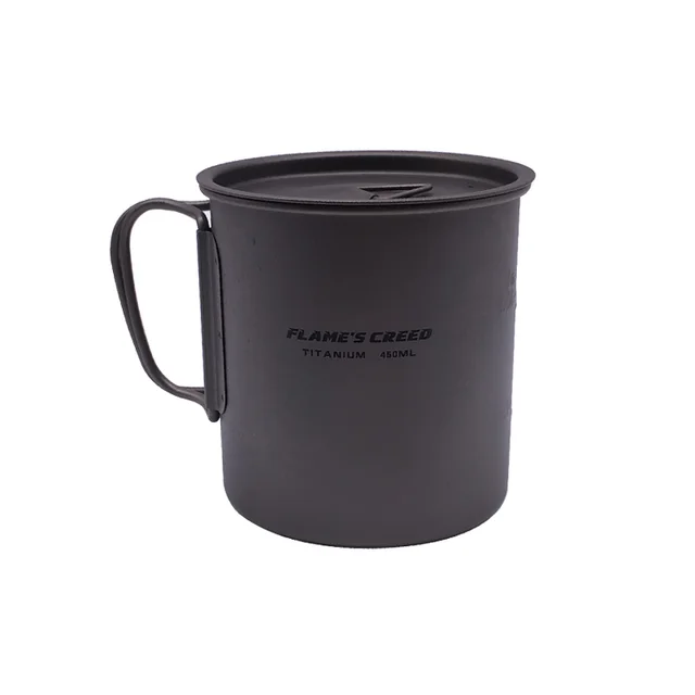 US $11.34 FLAME'S CREED 300ML 450ML Outdoor Hiking Camping Picnic Titanium Pot Mug Bowl 3 in1 Lightweight Cam