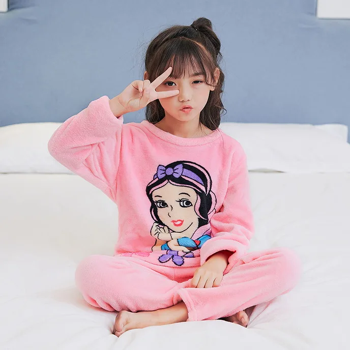 Зимняя детская флисовая Пижама плотная теплая фланелевая одежда для сна детская флисовая Пижама для девочек длинный топ и штаны для мальчиков JKC523 - Цвет: style 5