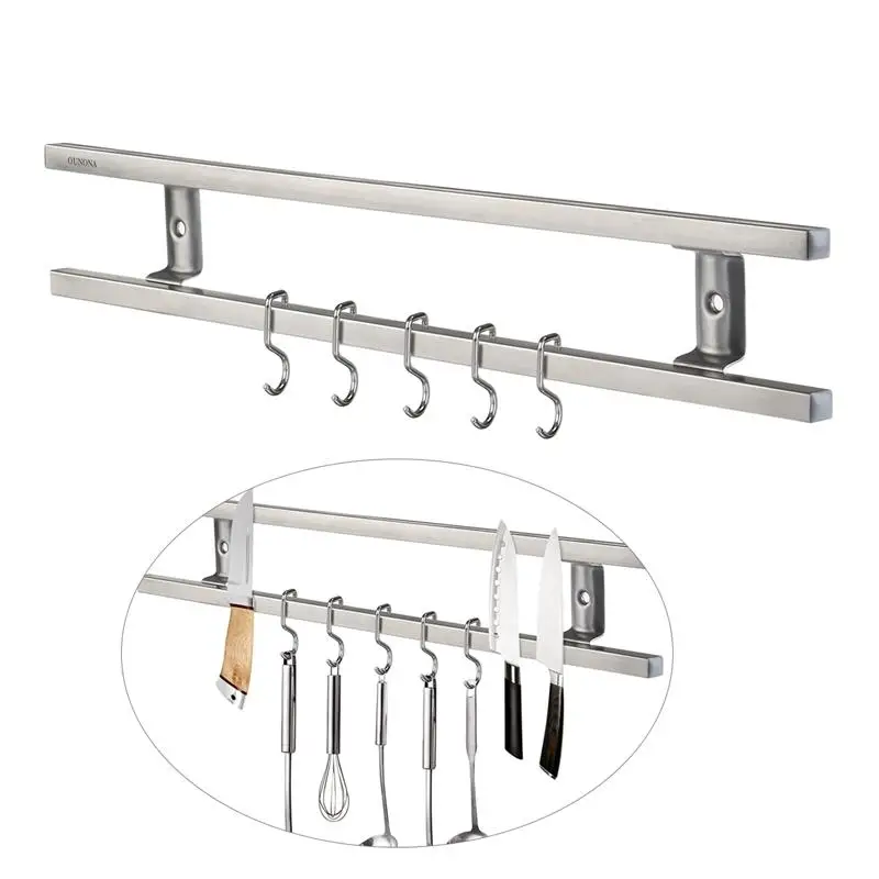 OUNONA настенная Магнитная подставка для ножей двойная стойка для ножей посуда и кухонные наборы