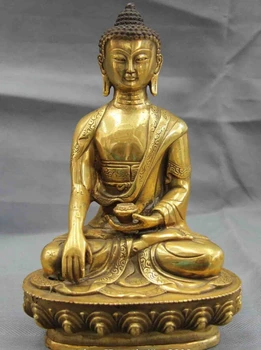 

shitou 001447 Tibet Folk temple classical old Copper Bronze Sakyamuni Tathagata Buddha Statue