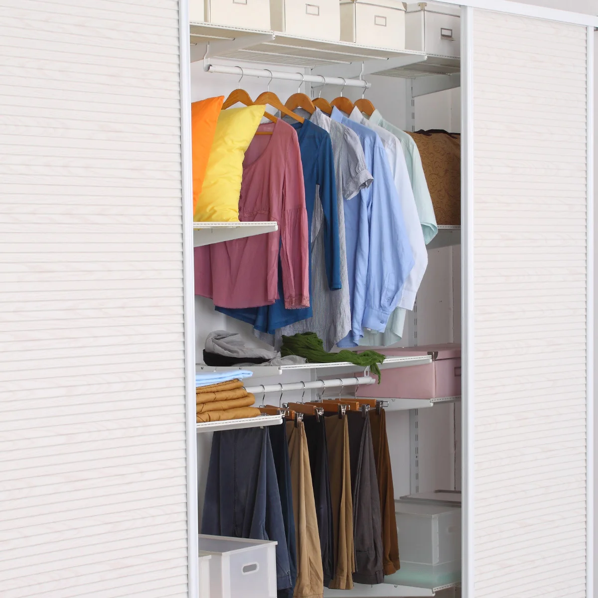 

Metal cloakroom Residential furniture bedroom DIY simple 2 meters wide wardrobe combination storage cabinets