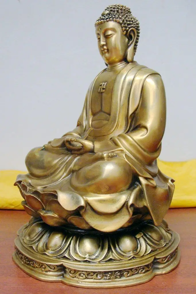 Bi003170 китайская статуя Будды бронзовая Amitabha|amitabha buddha statue|amitabha statueamitabha |