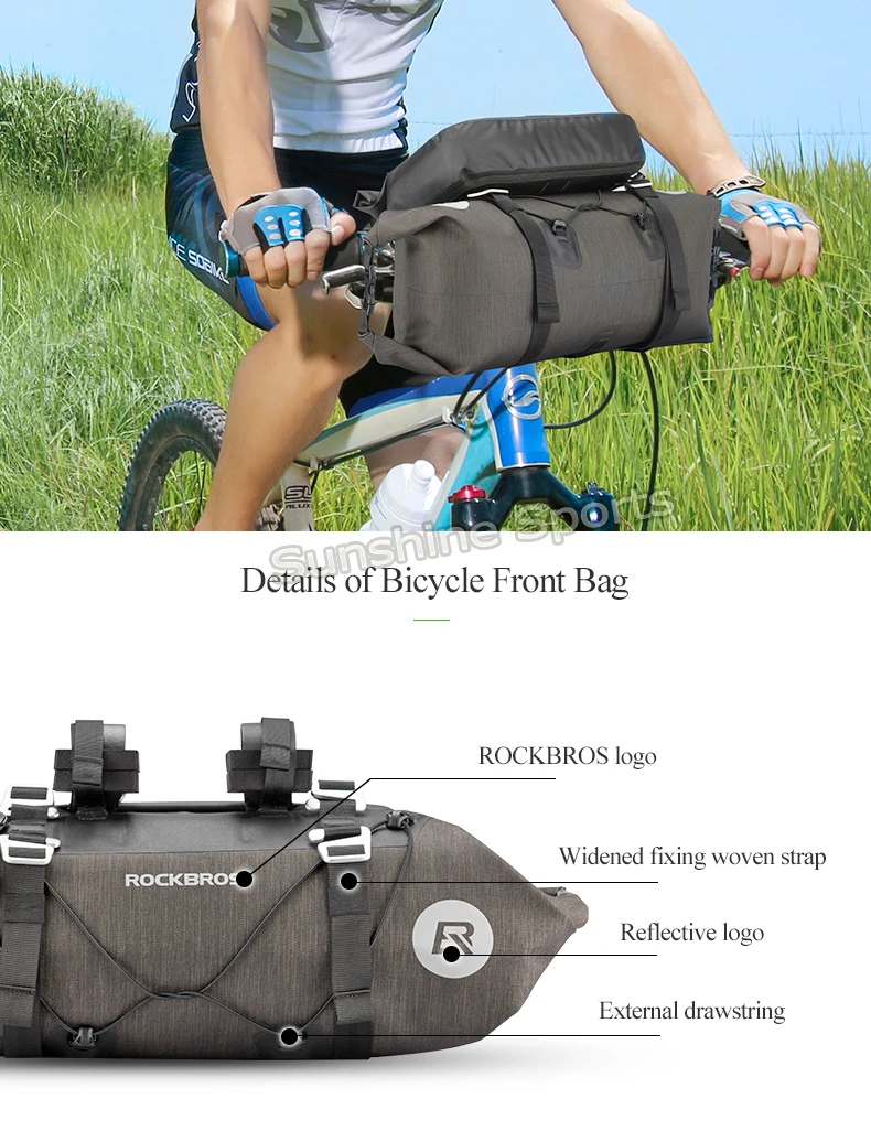 Excellent Rockbros Waterproof Handlebar Bag Bicycle Front Bag Frame Pannier Basket Large Capacity Bike Cycling Bag Top Tube Pouch Pack 5