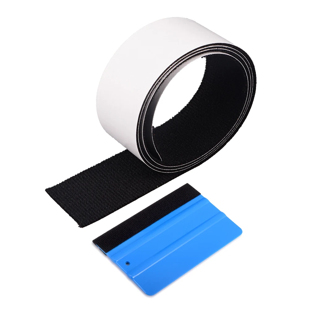 

FOSHIO 100cm Spare Fabric Felt Edge for Vinyl Carbon Fiber Card Squeegee Scratch-less Car Film Wrap Felt Cloth Window Tint Tool