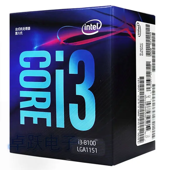 Процессор Intel Core i3 8 серии Процессор I3 8100 I3-8100 в штучной упаковке четырехъядерный процессор LGA 1151-land FC-LGA