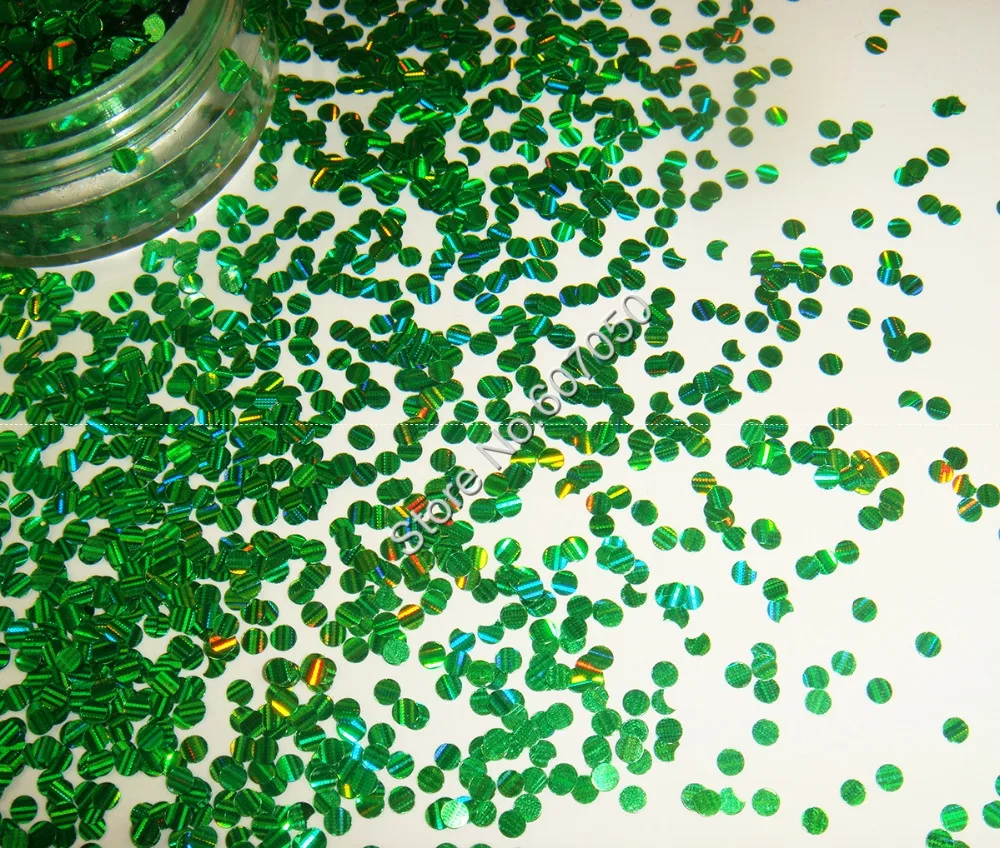 2 мм полоса лазер темно-зеленый цвет круглая точка fake Spangle форма ногтей Блеск для ногтей гель акрил и макияж украшения