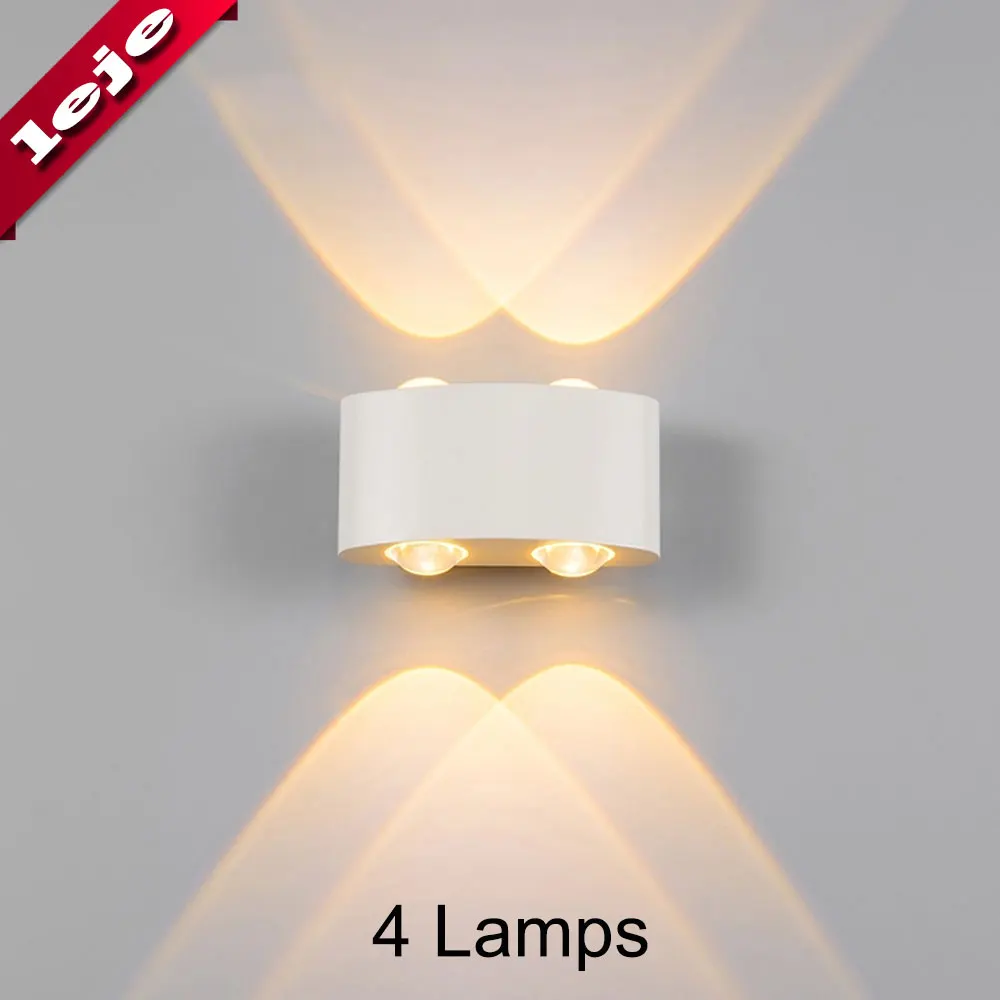 Нордический настенный светильник светодиодный алюминиевый открытый Крытый Ip65 вверх вниз белый черный современный для дома лестница и Спальня прикроватный свет для ванной комнаты - Цвет абажура: White shell 4 Lamps
