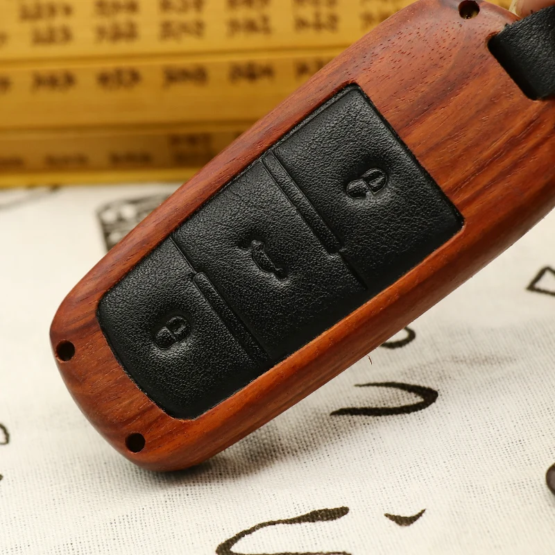 Кожа деревянный stylingCar ключ в случае с брелок красный Sanders Дизайн для Volkswagen VW CC Passat B6 B7 Maogotan R36 b7L B8