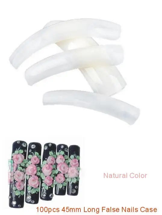 

100Pcs Salon Natural Clear Color White Acrylic UV Gel French Acrylic False Nail Art Design Extra long Tips Wholesale