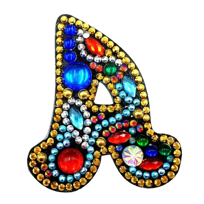 A-Z самодельный брелок Алмазная картина буквы Женская Девушка сумка брелок-подвеска подарок специальная форма Набор для начинающих Алмазная вышивка крестиком - Цвет: A