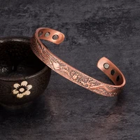 Vinterly Copper Bracelets Male Lucky Dragon and Phoenix Adjustable Cuff Bangles Health Energy Magnetic Jewelry for Men Women 1