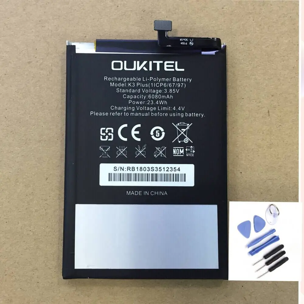 NEW Mobile phone original battery for OUKITEL K3 PLUS 6080mAh Long standby time High capacit | Мобильные телефоны и