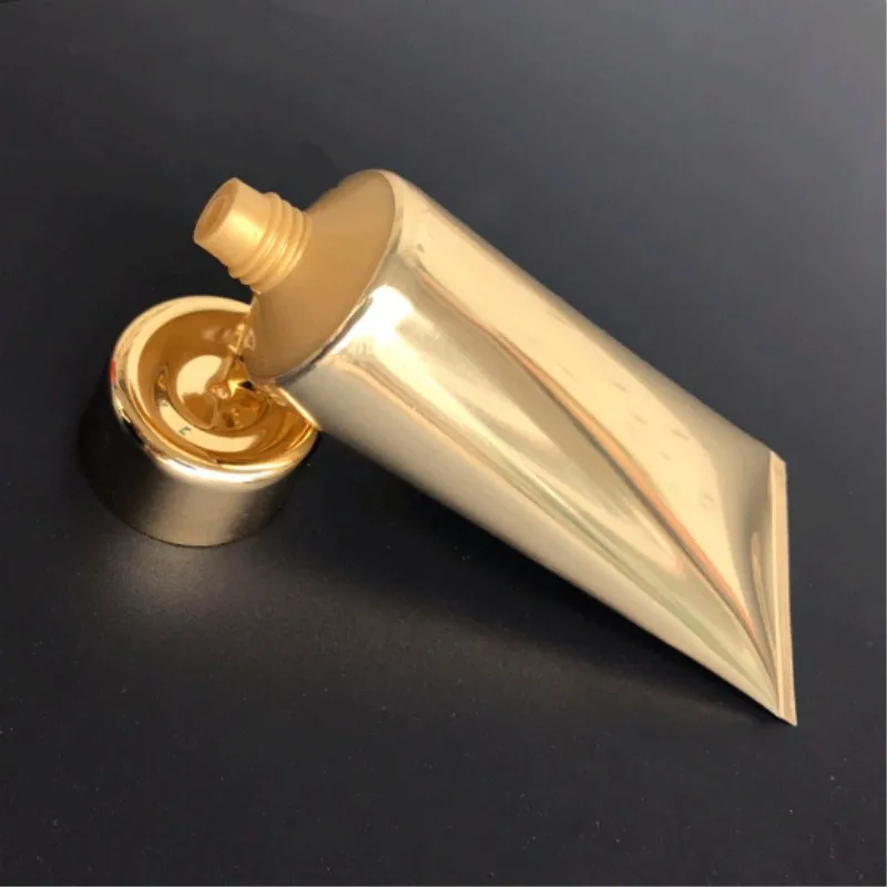 

1 Pc Bright Gold 100g Aluminum Tube Silicone Refillable Bottles Traveler Packing Lotion Points Portable Can Capacity 100ml
