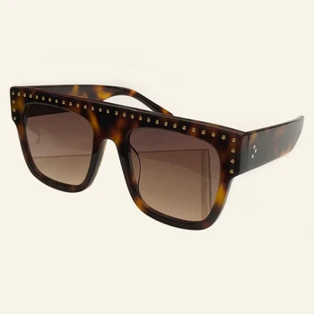 

2019 Fashion Sunglasses Women Brand Designer Rivet Square Frame Sun Glasses Luxury Shades Female UV400 Eyewear