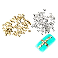 Pack of 250 Studs 3D Squares Metal 5mm Color Silver Decorations Nail Art Manicure