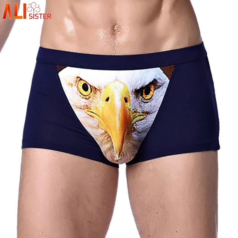 

Eagle Wolf Underwear Men Funny Men's Boxer Shorts Pouch Bulge Sexy Boxershorts Breathable Spandex Mens Boxers Brand Panties