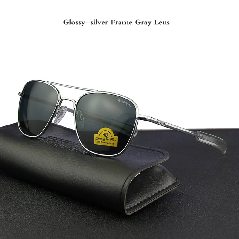 

Pilot USA.RE Sunglasses Men Top Quality Brand Designer RANDOLPH AGX Tempered Glass Lens AO Sun Glasses Male YQ1006
