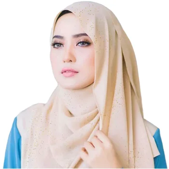 

1 Pcs Elegant Plain Hijabs Glitter Scarf For Women Viscose Solid Shawl Muslim Head Wrap Scarves Hijab Scarf Plus Size