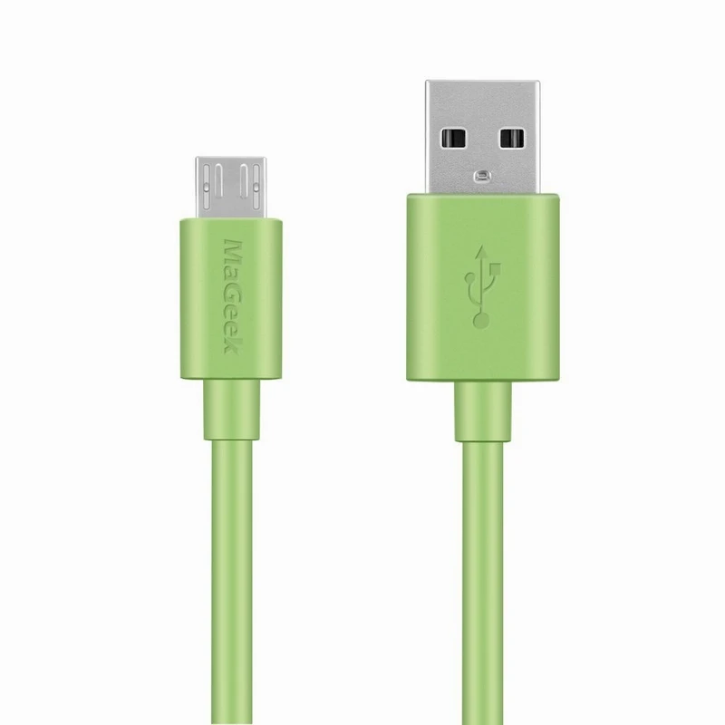 MaGeek 0,3 м/1 фут короткий микро USB кабель Быстрая Зарядка Кабели для мобильных телефонов для банка питания samsung huawei Xiaomi - Цвет: Зеленый