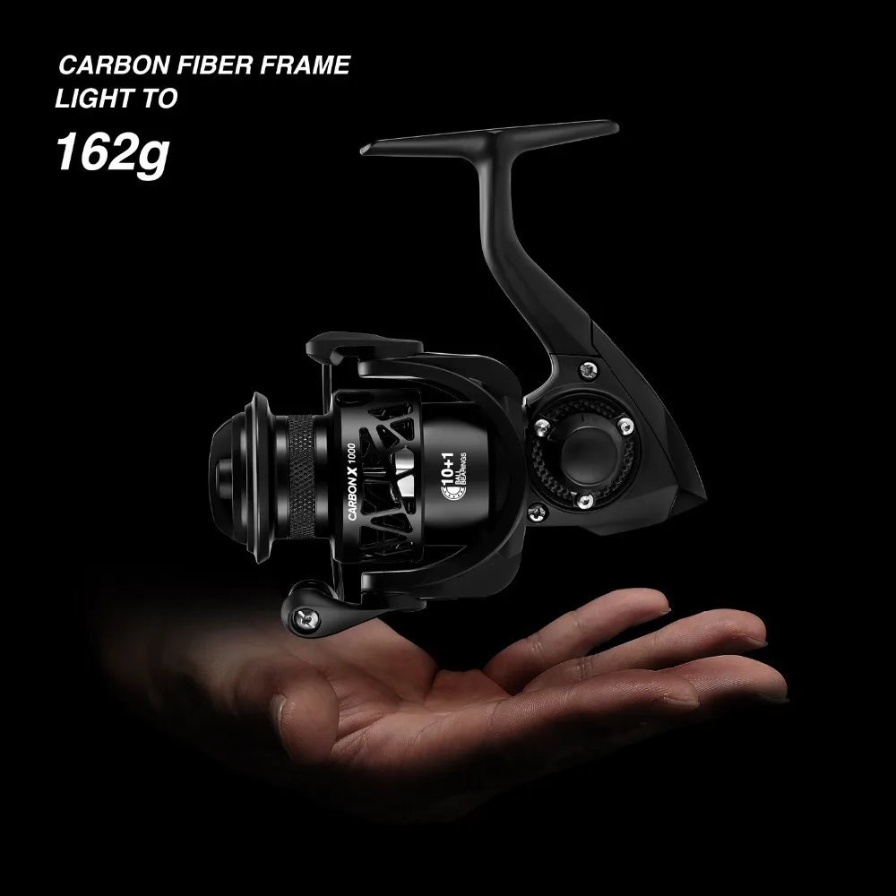 Piscifun Carbon X Spinning Reel 5.2:1 6.2:1 Gear Ratio Light to 162g Carbon Frame Rotor 11 Shielded BB Saltwater Fishing Reel