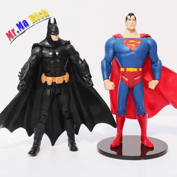 

2 Pz/set Super Hero Batman E Superman Action Figures Giocattoli 7 Pollice Pvc Modello Bambole Regali Spedizione Gratuita