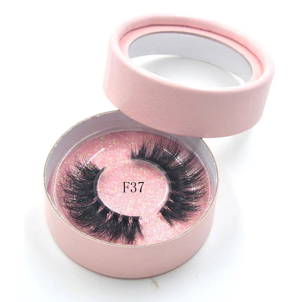 pink F37 3D норковые ресницы накладные ресницы тонкие прозрачная полоса высокое качество повторное использование 10-25раз Роскошные жестокости ресницы логотип на заказ - Цвет: pink F37