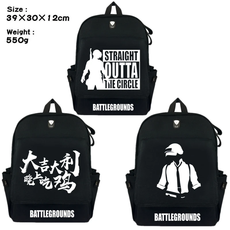 

Game PlayerUnknown's Battlegrounds PUBG Zip Backpack School Bag Shoulder Bag Packsack Laptop Bag Student Book Bag Rucksack