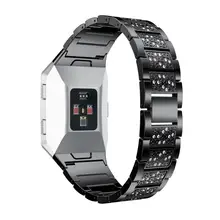 Роскошный браслет из нержавеющей стали с кристаллами из сплава для Fitbit Ionic OC27 Прямая